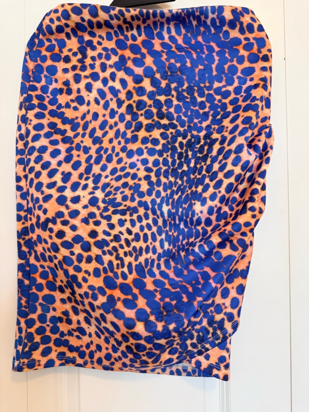Bold Blue and Orange Animal Print Pencil Skirt